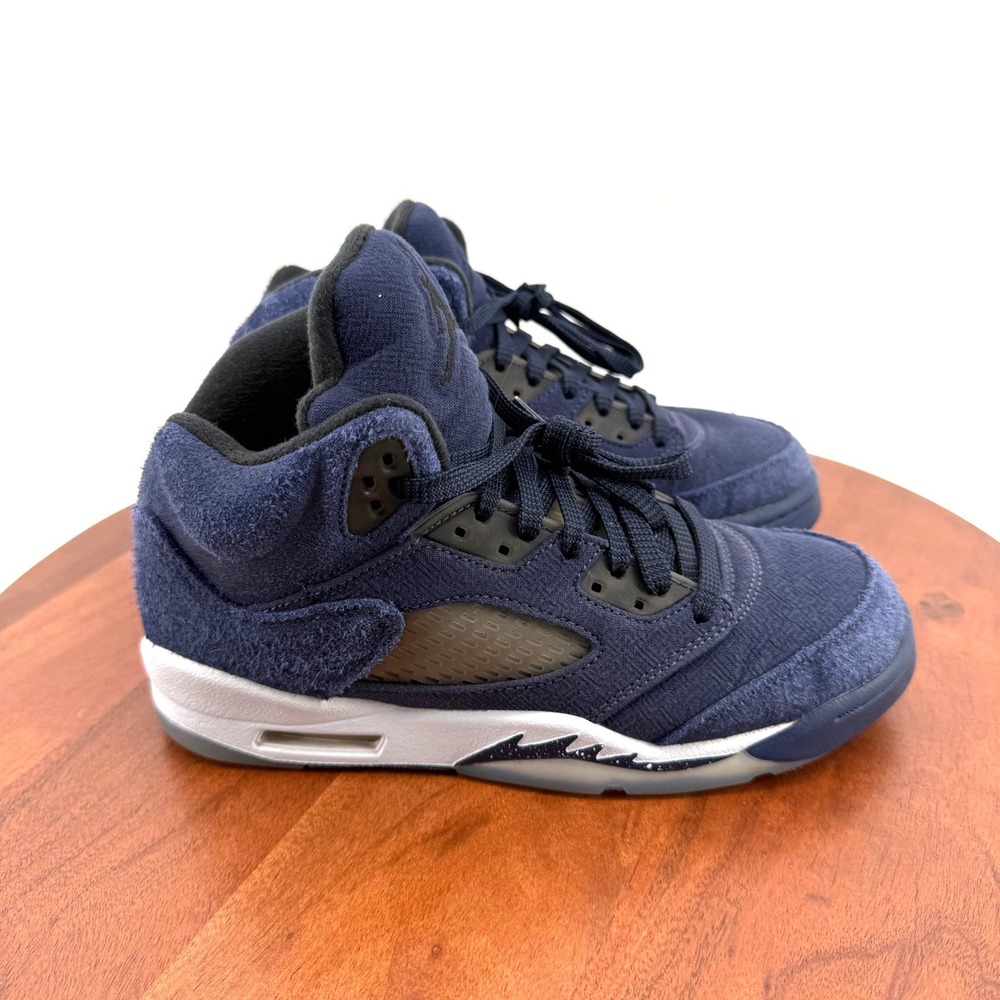 Nike Air Jordan 5 Retro SE Midnight Navy Georgetown Sneakers FN5452-400 Sz 5.5Y